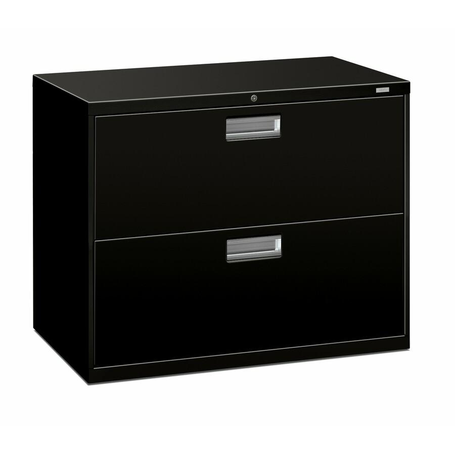 HON Brigade 600 H682 Lateral File - 36" x 19.3"28.4" - 2 Drawer(s) - Finish: Black. Picture 2