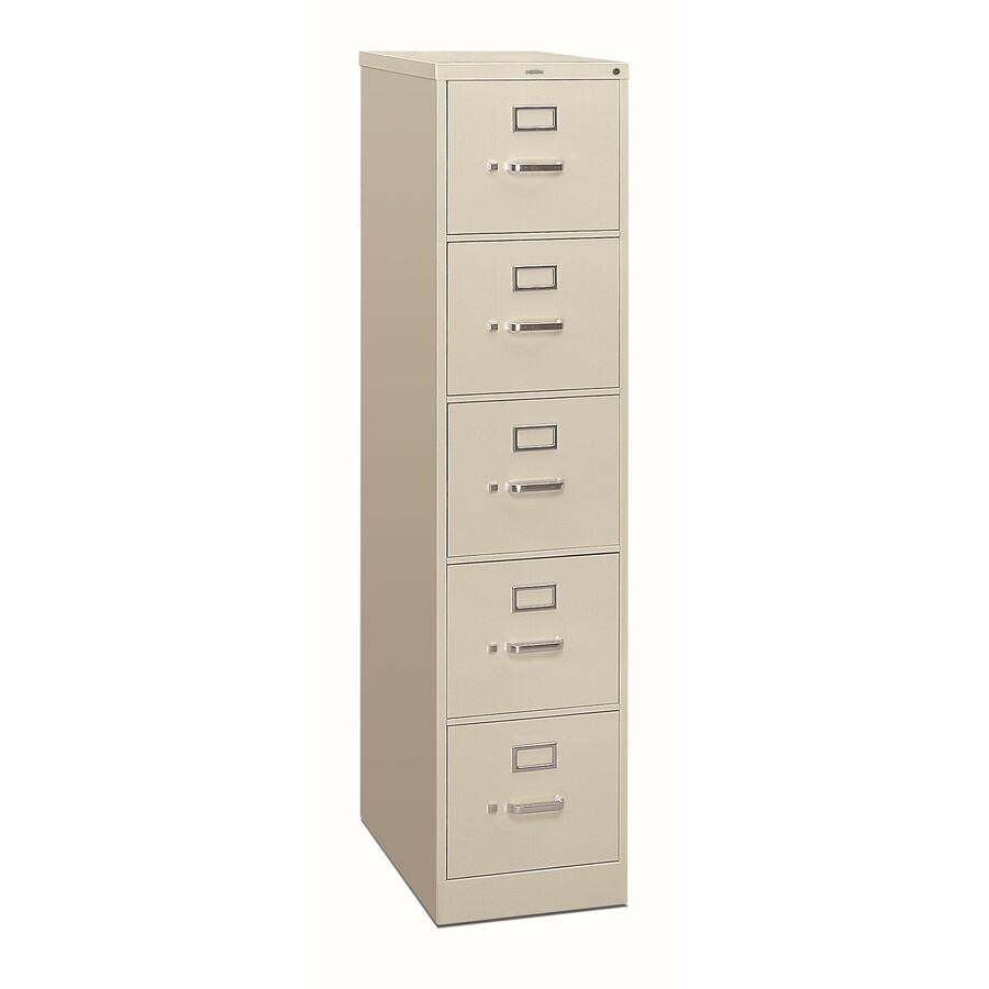 HON 310 H315 File Cabinet - 15" x 26.5"60" - 5 Drawer(s) - Finish: Light Gray. Picture 2