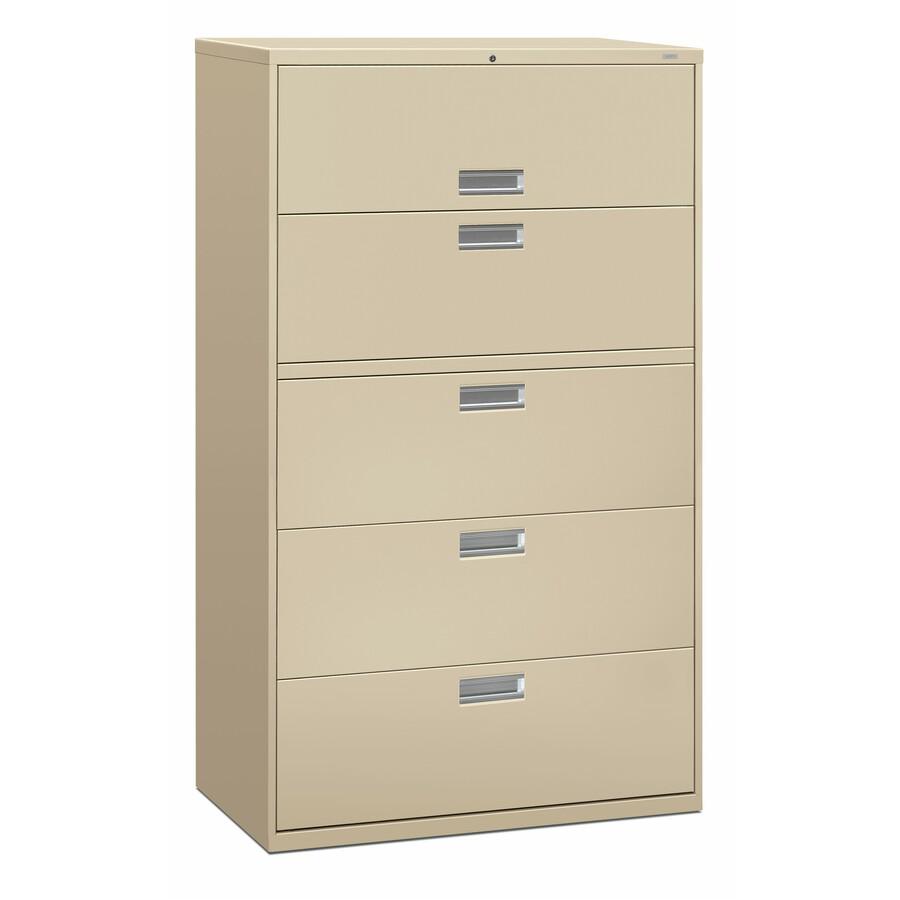 HON Brigade 600 H695 Lateral File - 42" x 18"64" - 5 Drawer(s) - Finish: Putty. Picture 2