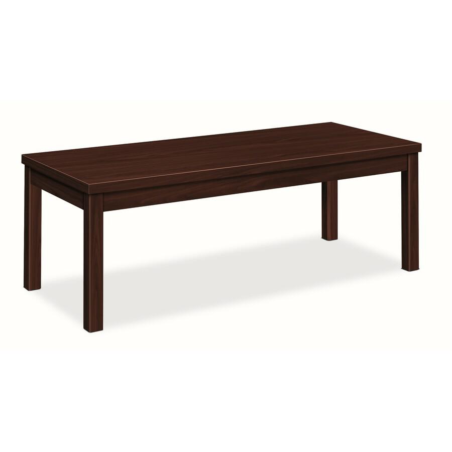 HON H80191 Coffee Table - Rectangle Top - 48" Table Top Width x 20" Table Top Depth x 1.13" Table Top Thickness - 16" Height - Mahogany Laminate - Particleboard. Picture 3