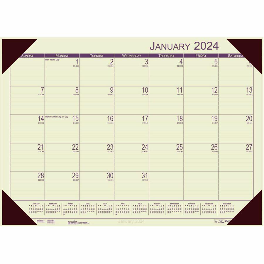 House of Doolittle Ecotones Compact Calendar Desk Pads - Julian Dates - Monthly - 1 Year - January 2022 till December 2022 - 1 Month Single Page Layout - 22" x 17" Sheet Size - 2.88" x 2.25" Block - D. Picture 2