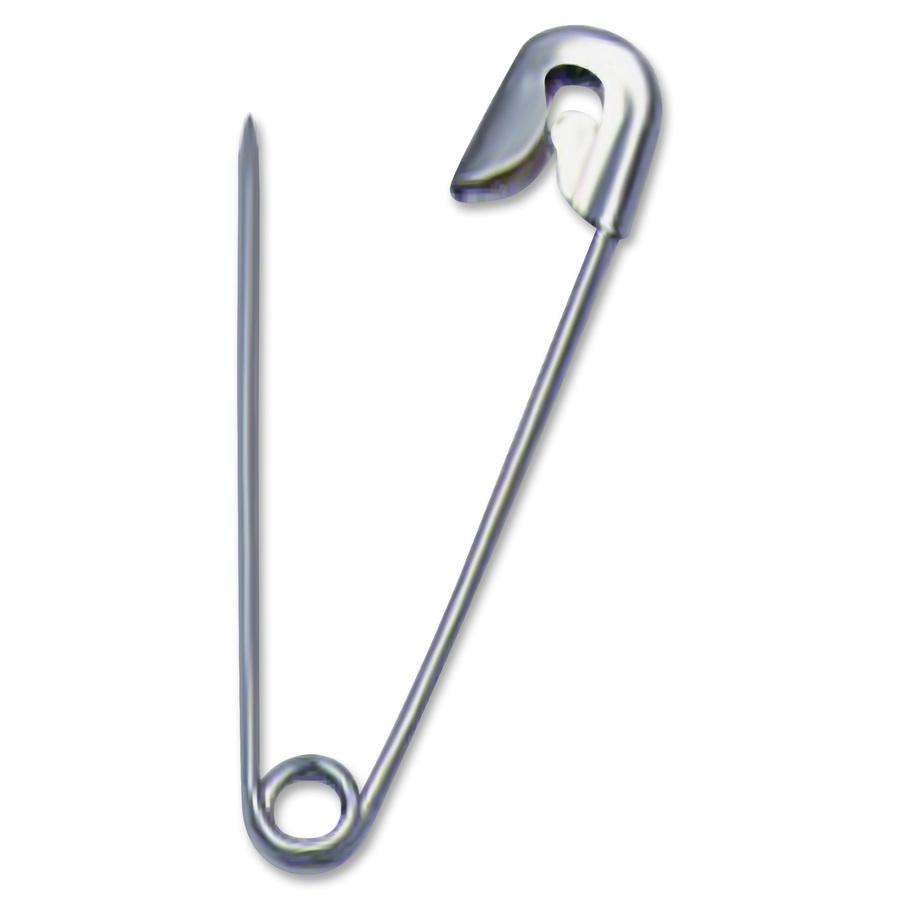 CLI Safety Pins - 2" Length - 144 / Pack - Silver - Steel. Picture 2