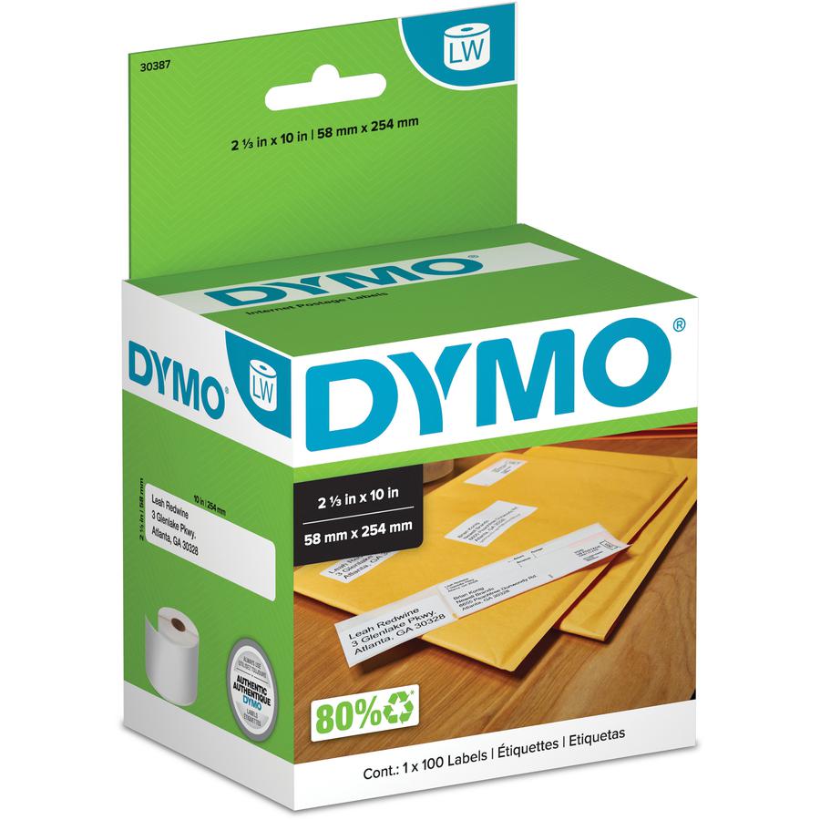 Dymo Internet Postage Labels - 2 5/16" x 10" Length - White - 100 / Roll - 100 / Roll. Picture 2