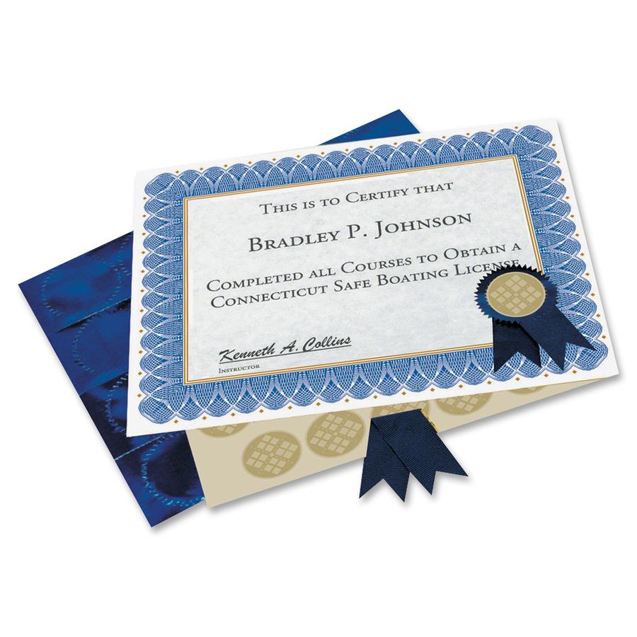 Geographics Custom Print Award Certificates Kit - 60 lb Basis Weight - 11" x 8.5" - Inkjet, Laser Compatible - Blue - Paper - 25 / Pack. Picture 2