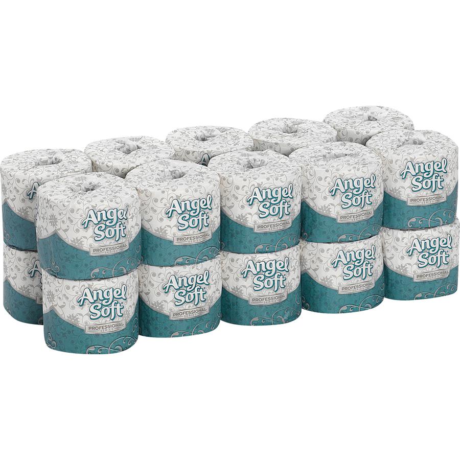 Angel Soft Professional Series Embossed Toilet Paper - 2 Ply - 4" x 4.05" - 450 Sheets/Roll - White - 20 / Carton. Picture 3