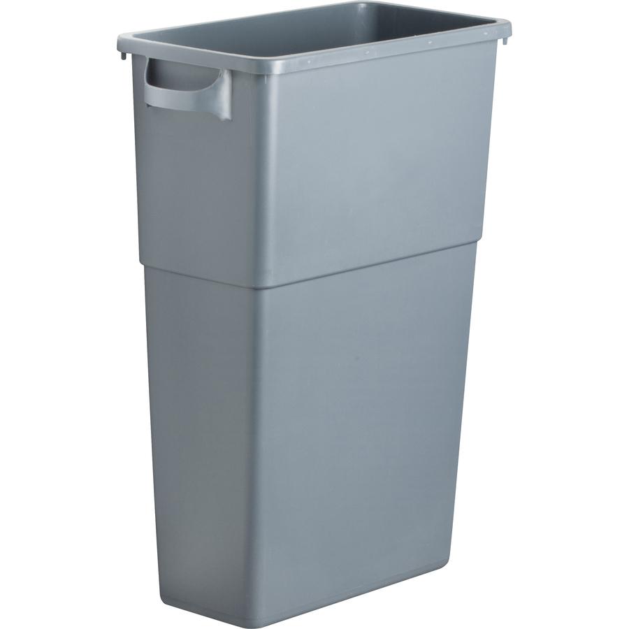 Genuine Joe 23-gallon Space-Saving Waste Container - 23 gal Capacity - Rectangular - Handle - 30" Height x 20" Width x 11" Depth - Gray - 1 Each. Picture 12