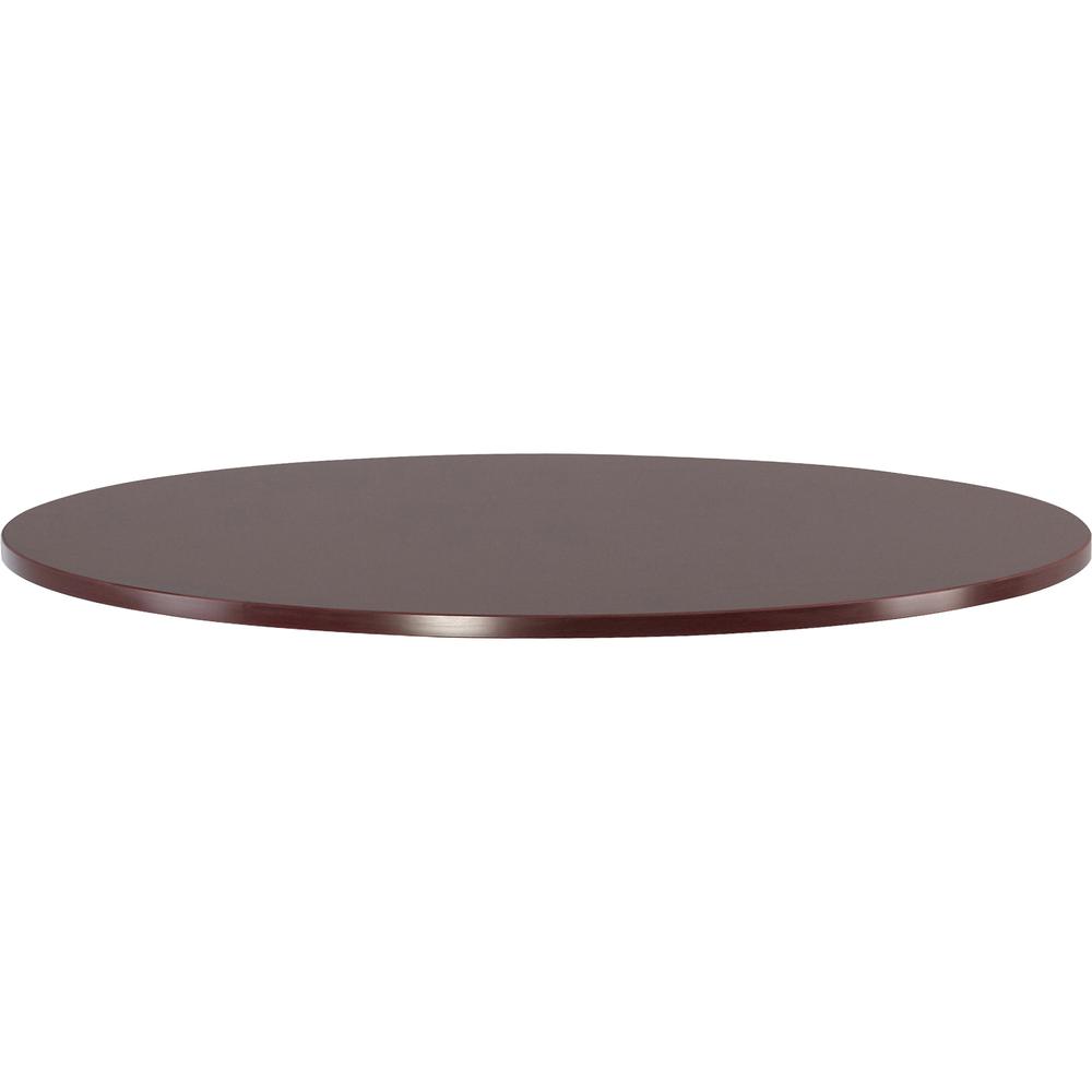 Lorell Essentials Conference Table Top - Laminated Round, Mahogany Top x 47.25" Table Top Width x 47.25" Table Top Depth x 1.25" Table Top Thickness - 1" Height - Assembly Required. Picture 4