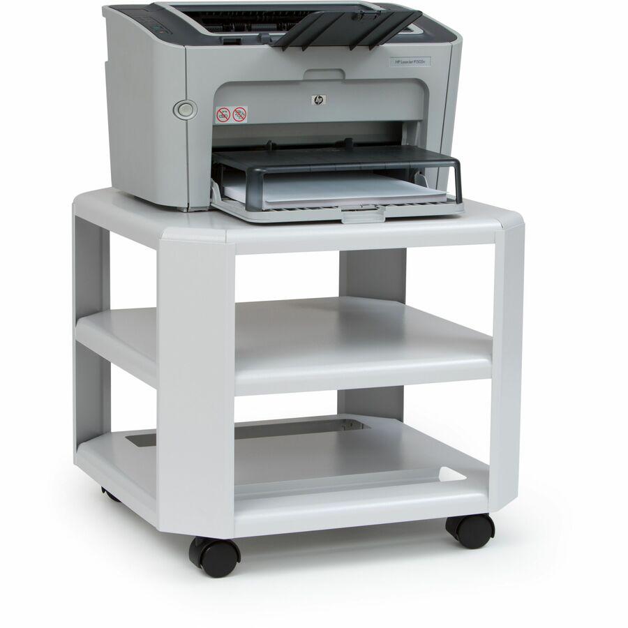 Master Mobile Printer Stand - 75 lb Load Capacity - 2 x Shelf(ves) - 8.5" Height x 18" Width x 18" Depth - Floor - Steel - Gray. Picture 5