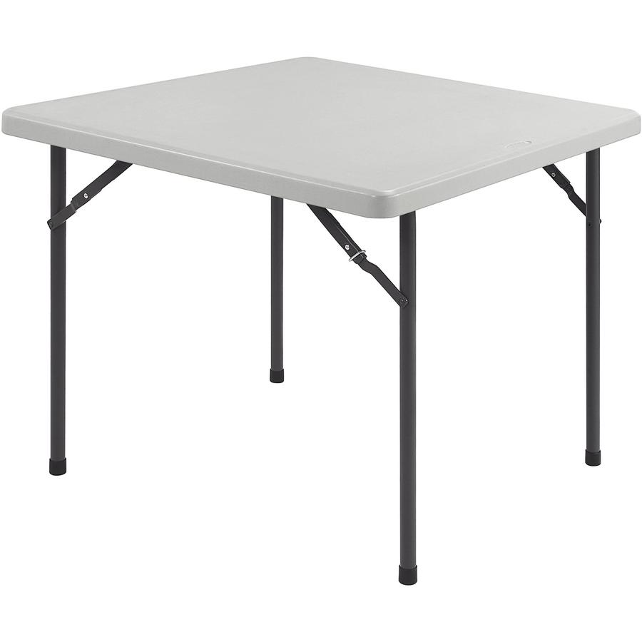 Lorell Banquet Folding Table - Four Leg Base - 29" Height x 36" Width x 36" Depth - Gray, Powder Coated - 1 Each. Picture 13