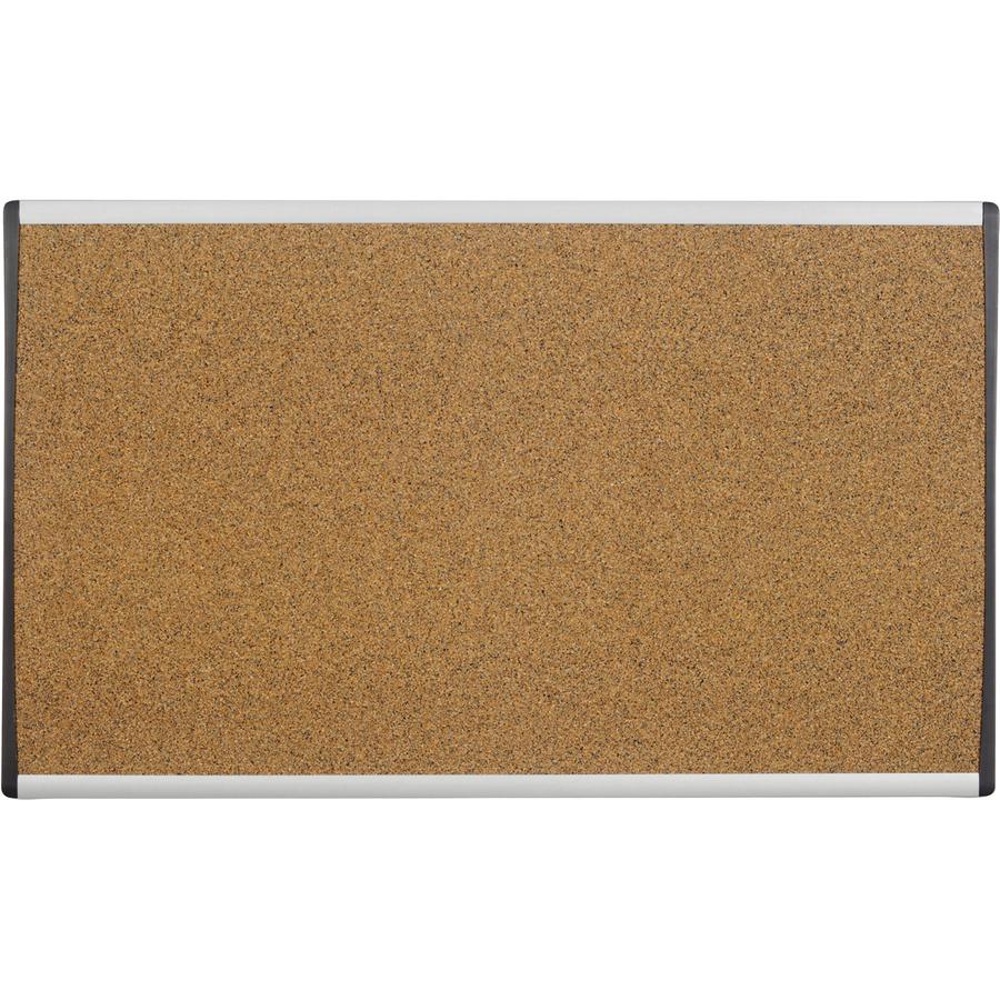 Quartet Arc Cubicle Bulletin Board - 18" Height x 30" Width - Brown Natural Cork Surface - Durable, Self-healing - Silver Aluminum Frame - 1 Each. Picture 5