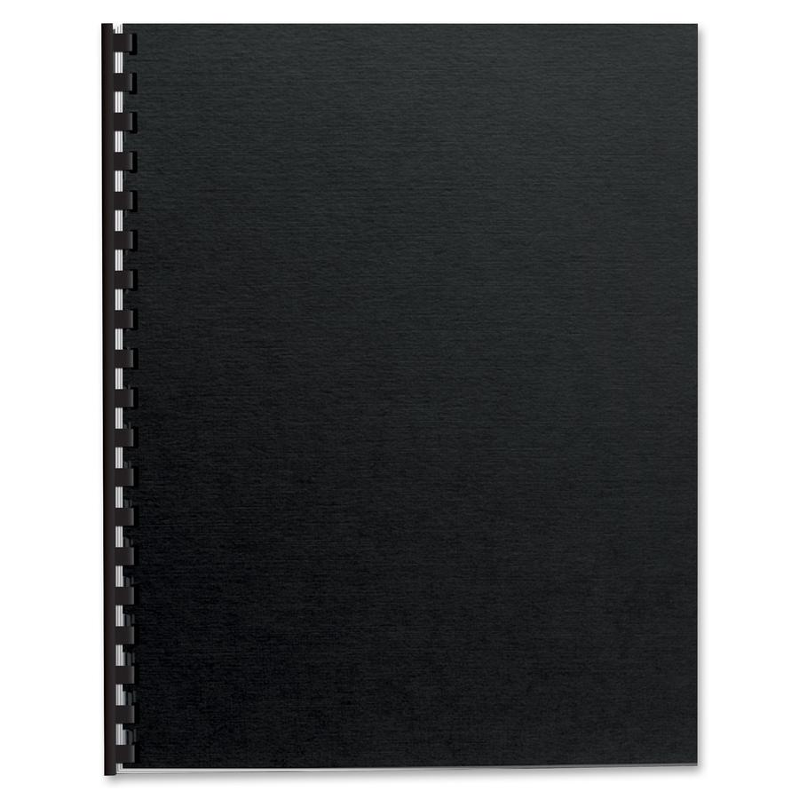 Fellowes Futura Presentation Covers - 11" Height x 8.5" Width x 0.1" Depth - For Letter 8 1/2" x 11" Sheet - Rectangular - Black - Polypropylene - 25 / Pack. Picture 5