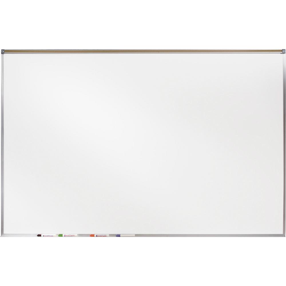 Ghent 48.50" x 72.50" Aluminum Frame Porcelain Magnetic Projection Whiteboard w/ 1" Maprail. Picture 2