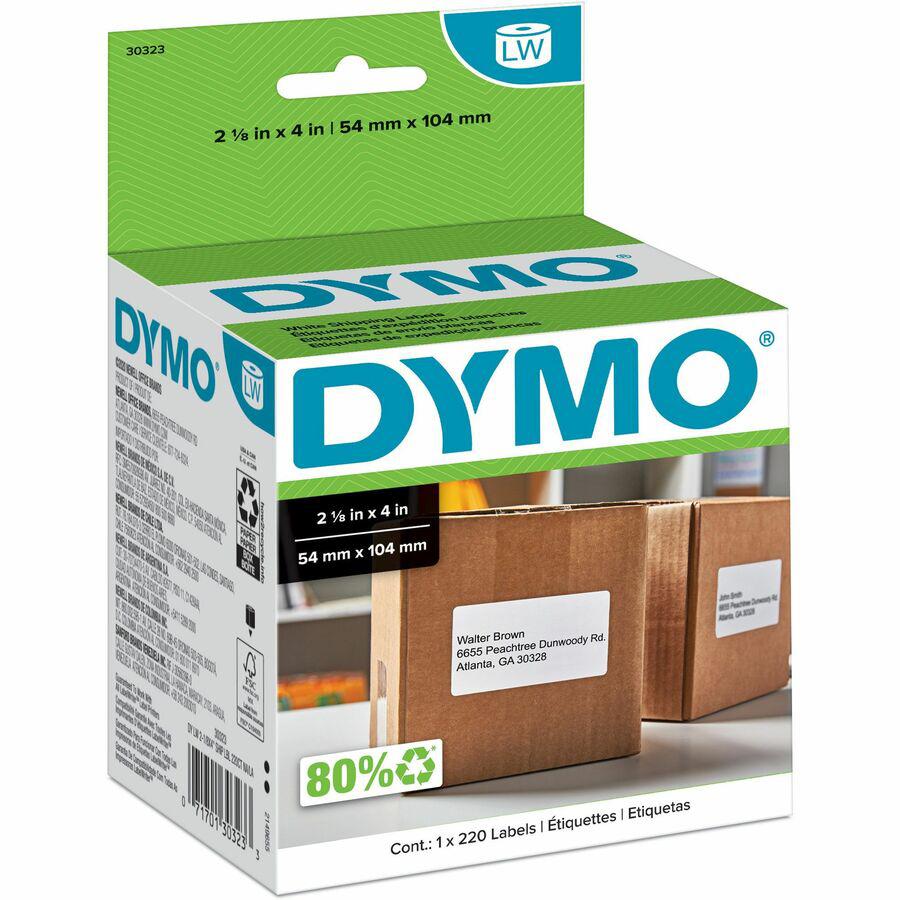 Dymo LW Shipping Labels - 2 1/10" x 4" Length - Rectangle - White - 220 / Roll. Picture 4