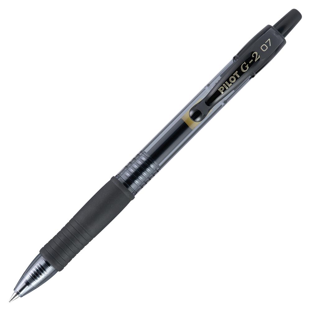 Pilot G2 Retractable Gel Ink Rollerball Pens - Fine Pen Point - 0.7 mm Pen Point Size - Refillable - Retractable - Black Gel-based Ink - 12 / Dozen. Picture 3