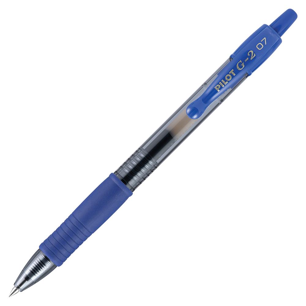 Pilot G2 Retractable Gel Ink Rollerball Pens - Fine Pen Point - 0.7 mm Pen Point Size - Refillable - Retractable - Blue Gel-based Ink - 1 Dozen. Picture 2