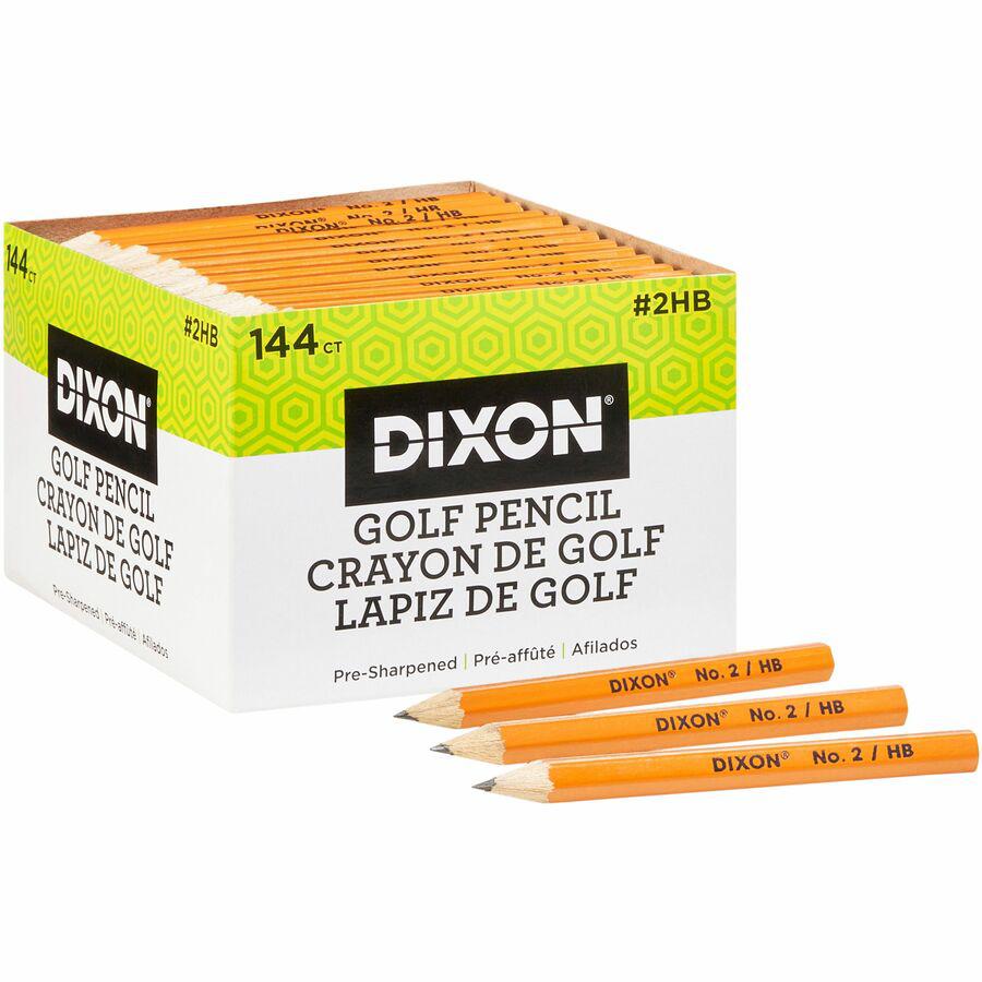 Dixon Pre-sharpened Wood Golf Pencils - #2 Lead - Yellow Wood Barrel - 144 / Box. Picture 7