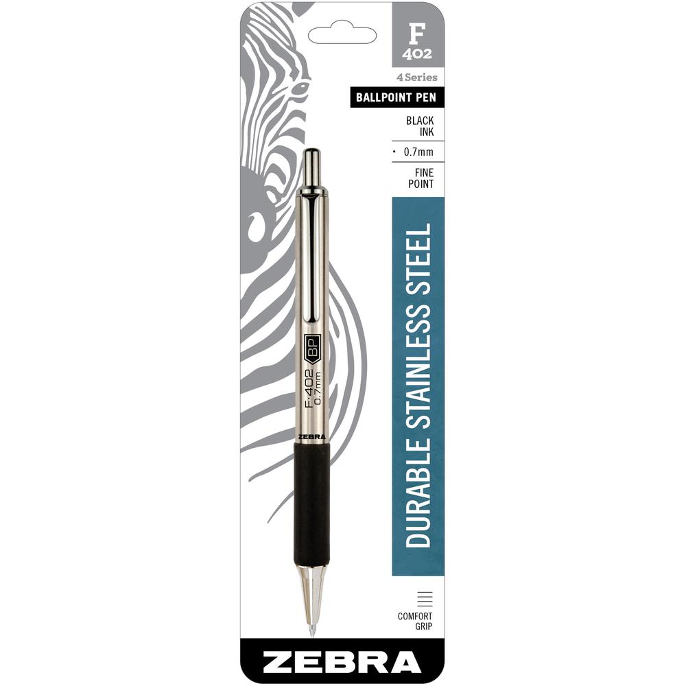 Zebra Pen F402 Retractable Ballpoint Pen - Fine Pen Point - 0.7 mm Pen ...