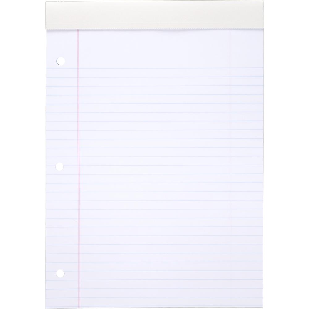 Mead Writing Pads - Letter - 70 Sheets - 140 Pages - College Ruled - 0.34" Ruled - 20 lb Basis Weight - Letter - 8 1/2" x 11" - White Paper - Heavyweight, Micro Perforated, Stiff-back, Heavy Duty Cove. Picture 6