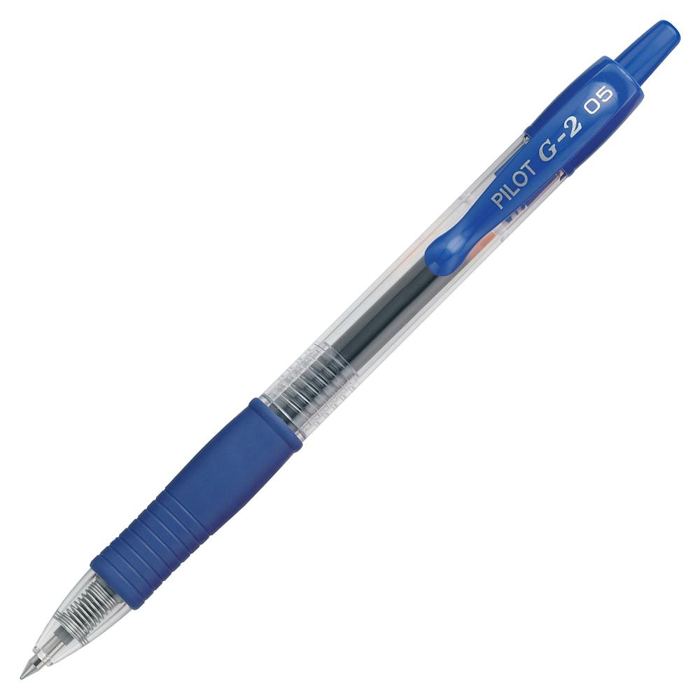 Pilot G2 Retractable XFine Gel Ink Rollerball Pens - Extra Fine Pen Point - 0.5 mm Pen Point Size - Refillable - Retractable - Blue Gel-based Ink - 1 Dozen. Picture 3