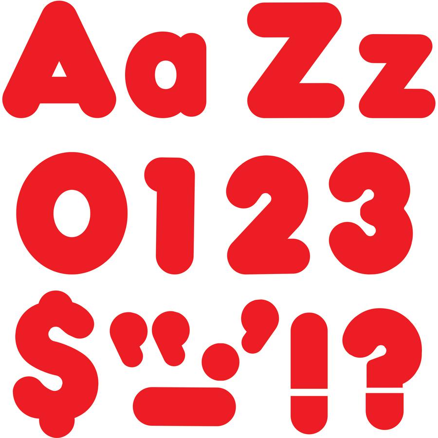 Trend Red 4" Casual Combo Ready Letters Set - Skill Learning: Number, Alphabet, Symbol - 20 x Number, 82 x Lowercase Letters, 50 x Uppercase Letters, 29 x Punctuation Marks Shape - Casual Style - Fade. Picture 5
