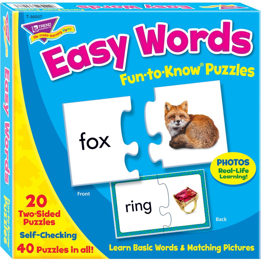 Trend Easy Words Fun to Know Puzzles - 40 Piece. Picture 2