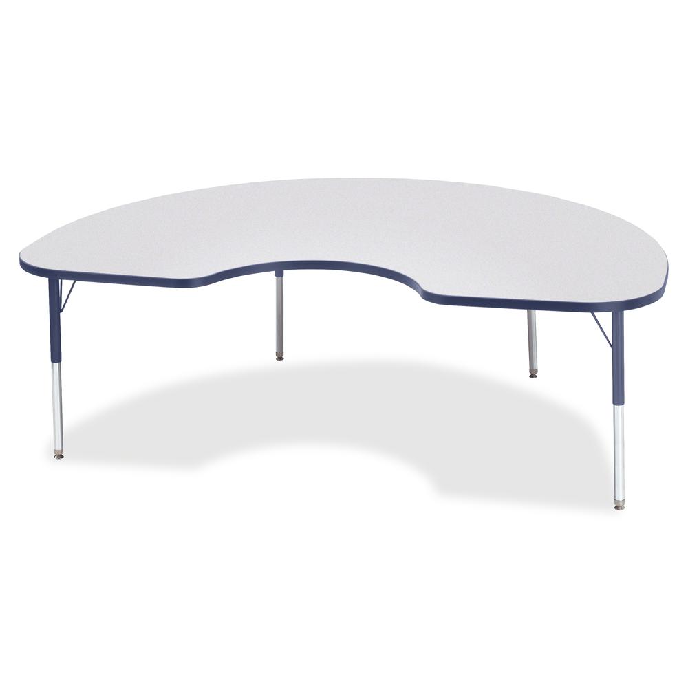 Jonti-Craft Berries Elementary Height Color Edge Kidney Table - Laminated Kidney-shaped, Navy Top - Four Leg Base - 4 Legs - Adjustable Height - 15" to 24" Adjustment - 72" Table Top Length x 48" Tabl. Picture 2
