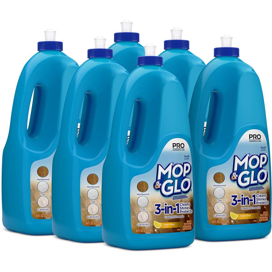 Mop & Glo Multi-surface Floor Cleaner - 64 oz (4 lb) - Lemon Scent - 6 / Carton - Tan. Picture 2