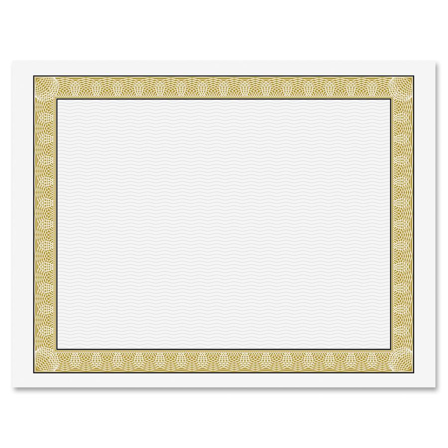 Geographics Natural Diplomat Certificate - 24 lb Basis Weight - 11" x 8.5" - Inkjet, Laser Compatible - Gold with White Border - Parchment Paper - 50 / Pack. Picture 2