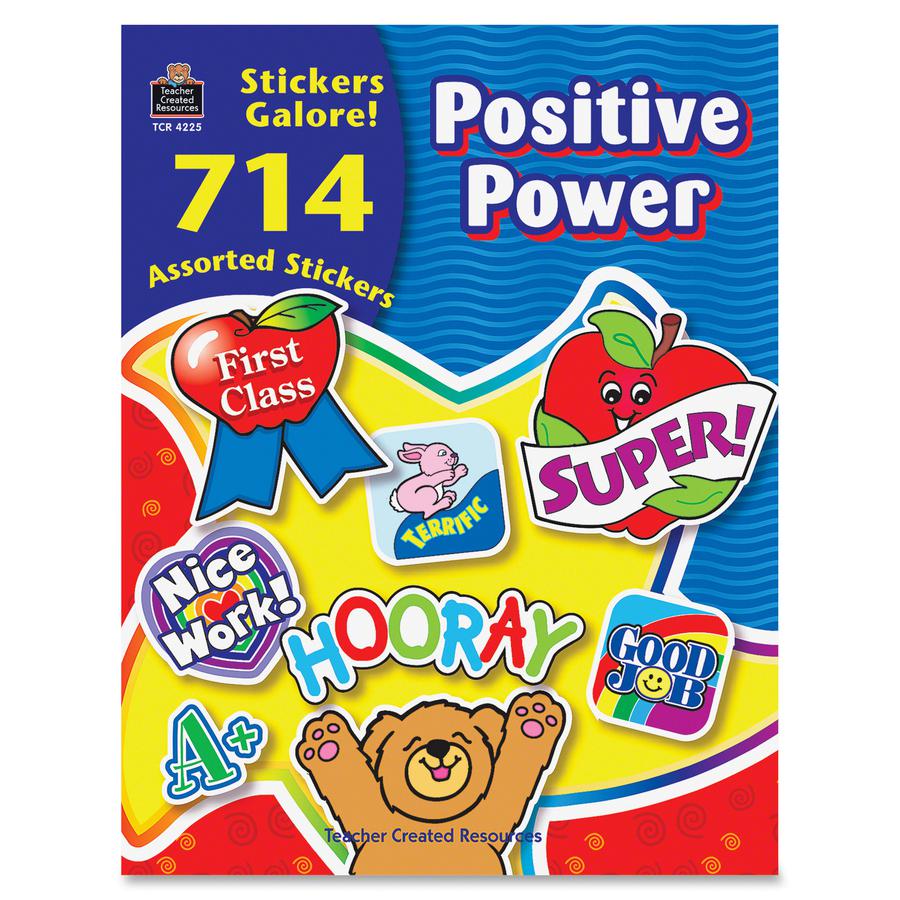 Teacher Created Resources Positive Power Sticker Book - Self-adhesive - Acid-free, Lignin-free - Assorted - 714 / Pack. Picture 2