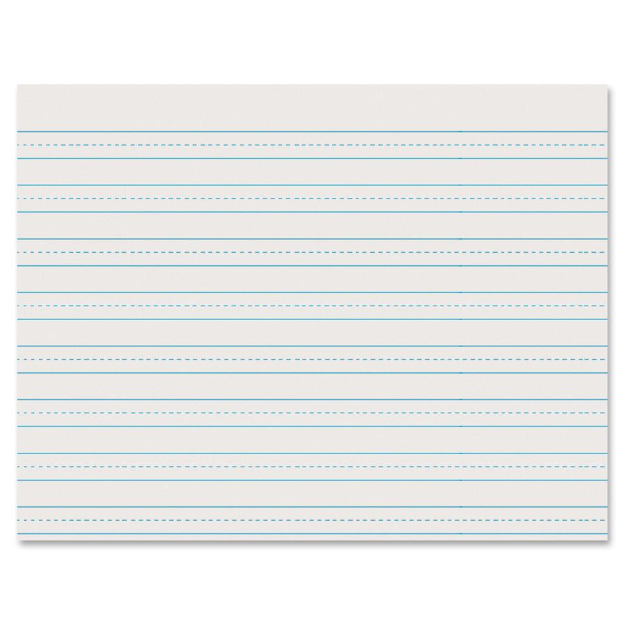 Pacon 2637 Skip-A-Line Newsprint Practice Paper - 500 Sheets - 0.50" Ruled - Letter - 11" x 8 1/2" - White Paper - 1 / Ream. Picture 3