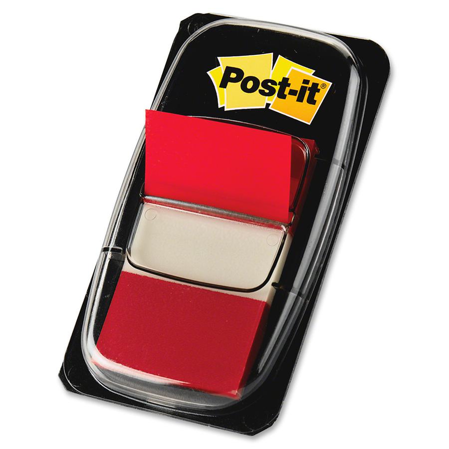 Post-it&reg; Red Flag Value Pack - 600 x Red - 1" x 1 3/4" - Rectangle - Unruled - Red - Removable, Writable - 12 / Box. Picture 3