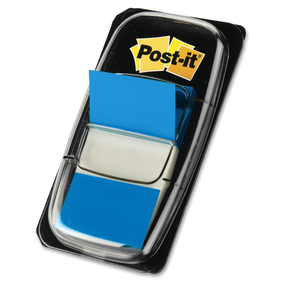 Post-it&reg; Blue Flag Value Pack - 600 x Blue - 1" x 1 3/4" - Rectangle - Unruled - Blue - Removable, Repositionable, Reusable - 600 / Box. Picture 4