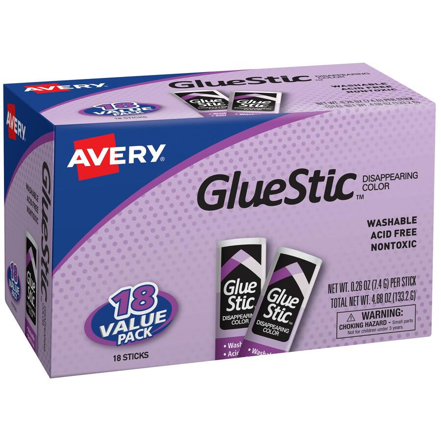 Avery&reg; Glue Stic Disappearing Purple Color - 0.26 oz - 18 / Pack - Purple. Picture 6