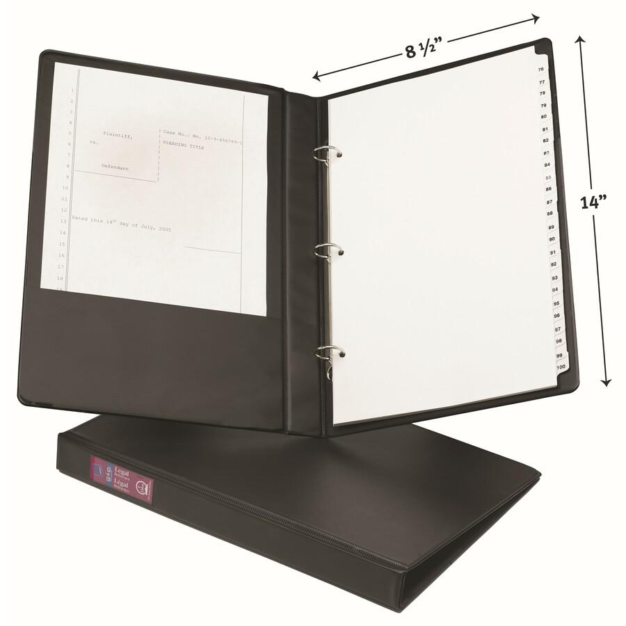 Avery&reg; Legal Durable Binder - 1" Binder Capacity - Legal - 8 1/2" x 14" Sheet Size - 175 Sheet Capacity - 3 x Round Ring Fastener(s) - 2 Pocket(s) - Polypropylene - Recycled - Spine Label, Durable. Picture 3