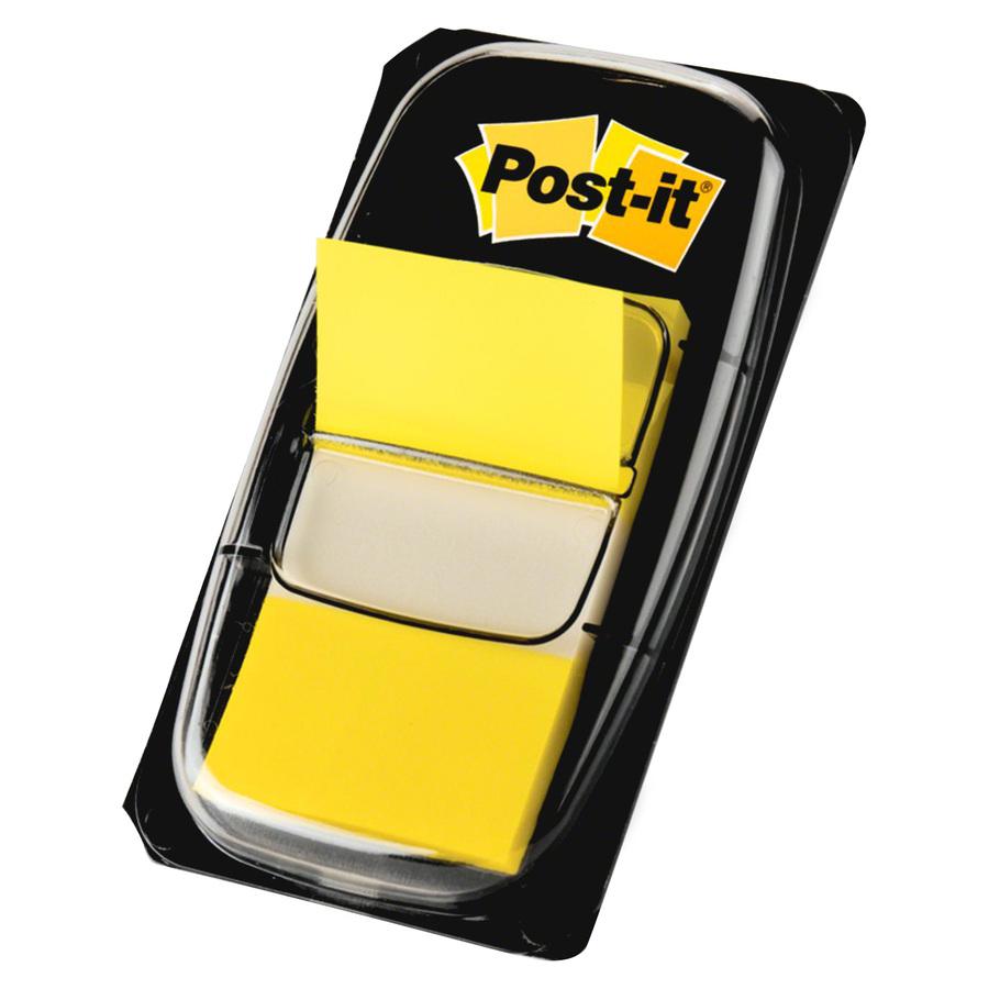 Post-it&reg; Yellow Flag Value Pack - 600 x Yellow - 1" x 1 3/4" - Rectangle - Unruled - Yellow - Removable, Writable, Repositionable - 12 / Box. Picture 3