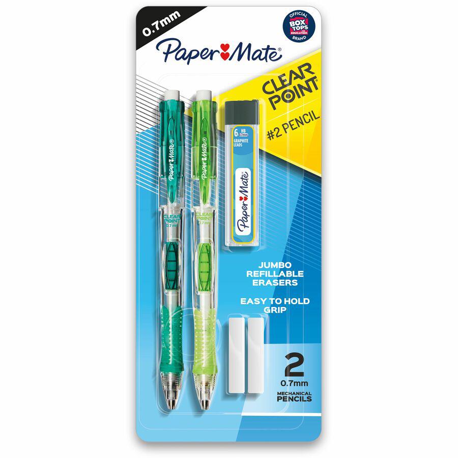 Paper Mate Clear Point Mechanical Pencils - 0.7 mm Lead Diameter - Refillable - Black Lead - Assorted Barrel - 2 / Pack. Picture 3