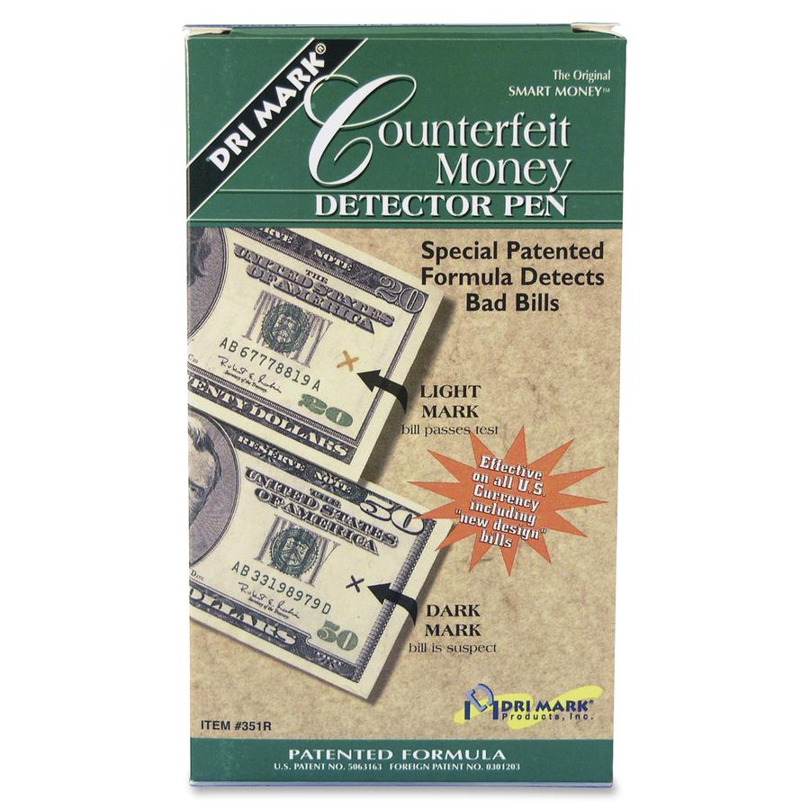 Dri Mark Smart Money Counterfeit Bill Detector Pen - Chemical - Black - 1 Dozen. Picture 3