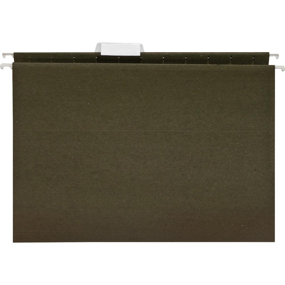 Business Source 1/5 Tab Cut Letter Recycled Hanging Folder - 8 1/2" x 11" - Green - 100% Recycled - 25 / Box. Picture 9