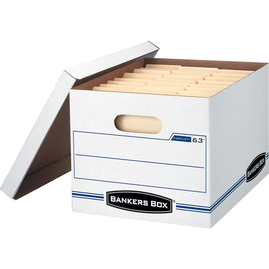 Bankers Box Easylift File Storage Box - Internal Dimensions: 12" Width x 12" Depth x 10" Height - External Dimensions: 12.8" Width x 13.3" Depth x 10.5" Height - 400 lb - Media Size Supported: Letter . Picture 2