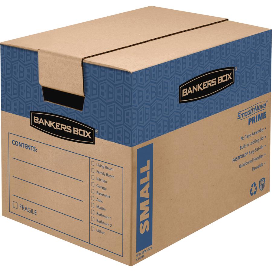 SmoothMove&trade; Prime Moving Boxes, Small - Internal Dimensions: 12" Width x 16" Depth x 12" Height - External Dimensions: 12.4" Width x 17.3" Depth x 12.6" Height - Lid Lock Closure - Heavy Duty -. Picture 4