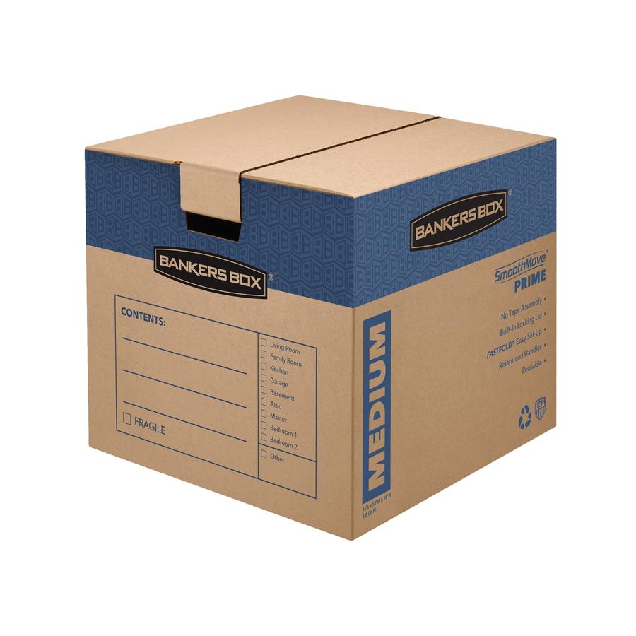 SmoothMove&trade; Prime Moving Boxes, Medium - Internal Dimensions: 18" Width x 18" Depth x 16" Height - External Dimensions: 18.1" Width x 18.8" Depth x 16.6" Height - Lid Lock Closure - Medium Duty . Picture 4