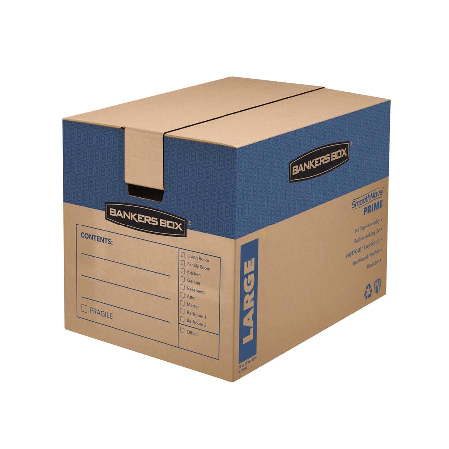 SmoothMove&trade; Prime Moving Boxes, Large - Internal Dimensions: 18" Width x 24" Depth x 18" Height - External Dimensions: 18.3" Width x 25" Depth x 19" Height - Locking Tab, Lid Lock Closure - Card. Picture 2