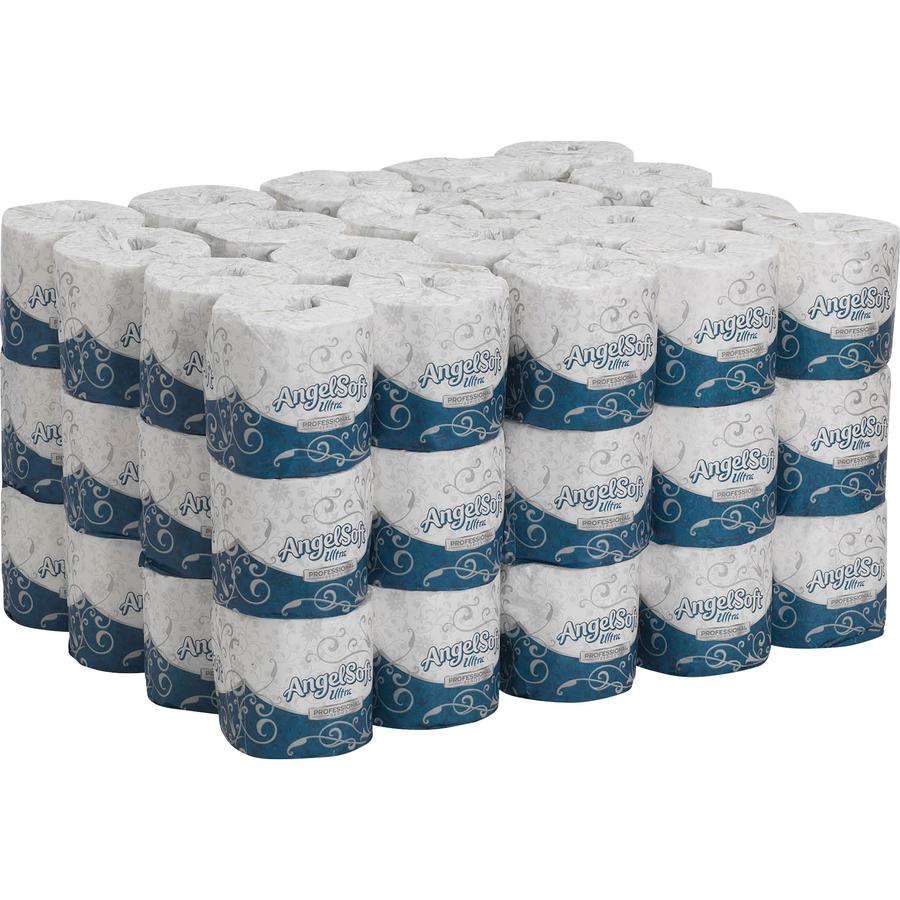 Angel Soft Ultra Professional Series Embossed Toilet Paper - 2 Ply - 4.05" x 4.50" - 400 Sheets/Roll - White - Soft, Septic Safe, Absorbent - For Restroom - 60 / Carton. Picture 2