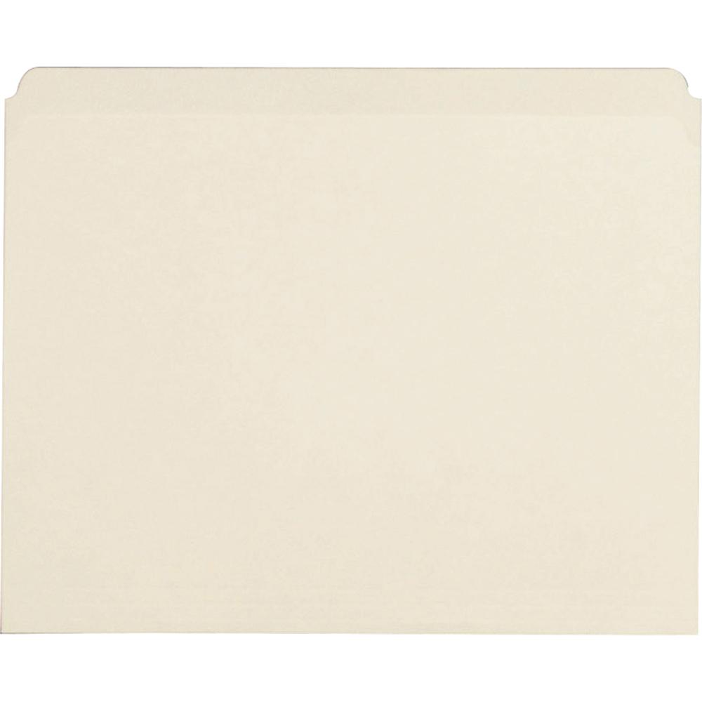 Business Source Straight Tab Cut Letter Recycled Top Tab File Folder - 8 1/2" x 11" - 3/4" Expansion - Manila - Manila - 10% Recycled - 100 / Box. Picture 2