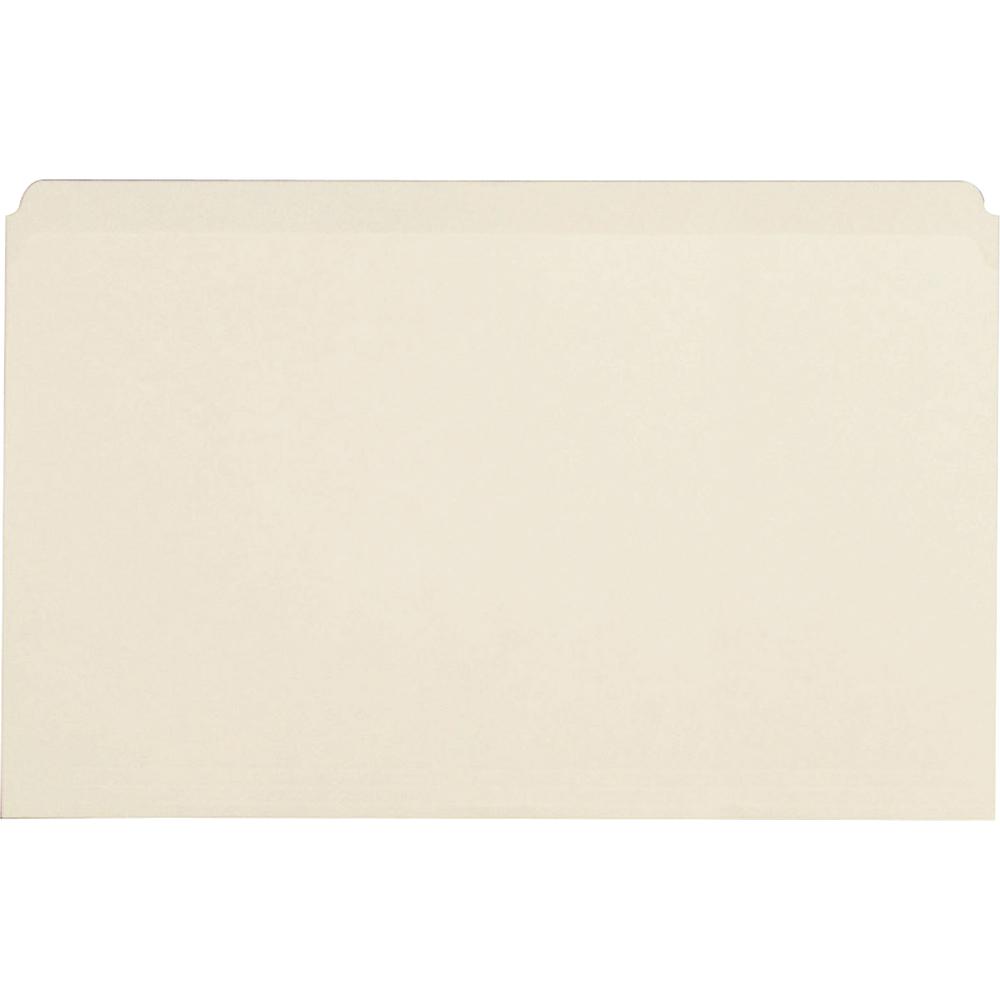 Business Source Straight Tab Cut Legal Recycled Top Tab File Folder - 8 1/2" x 14" - Manila - Manila - 10% Recycled - 100 / Box. Picture 2
