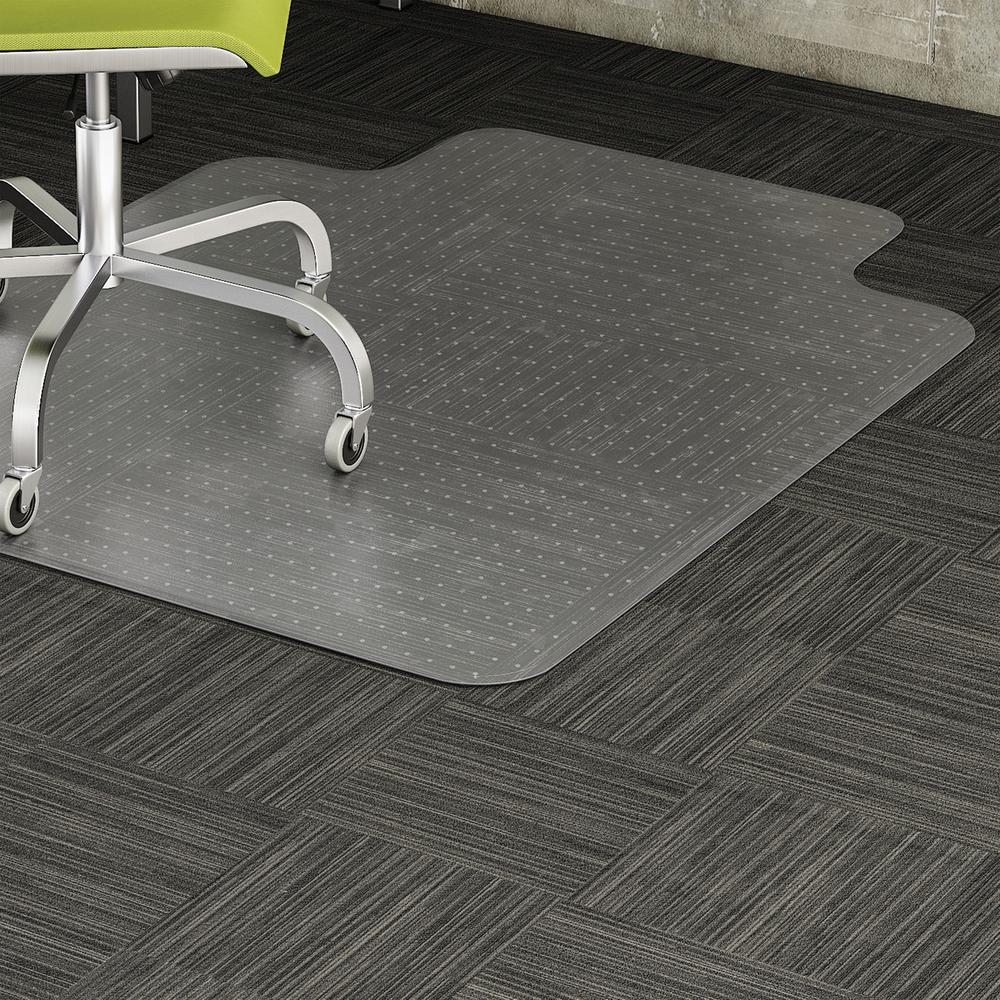 Lorell Standard Lip Low-pile Chairmat - Carpeted Floor - 48" Length x 36" Width x 0.122" Thickness - Lip Size 10" Length x 19" Width - Vinyl - Clear - 1Each. Picture 13
