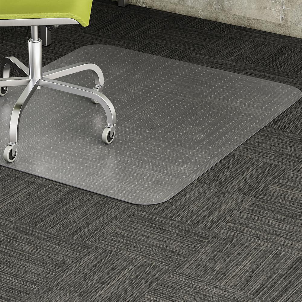 Lorell Low-Pile Chairmat - Carpeted Floor - 60" Length x 46" Width x 0.122" Thickness - Rectangular - Vinyl - Clear - 1Each. Picture 5
