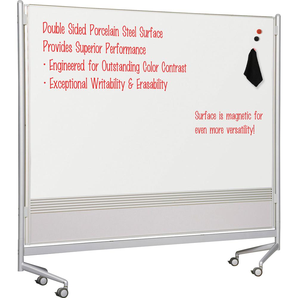 Mobile Dry-erase Double-sided Partition - 76" (6.3 ft) W x 74" (6.2 ft) H. Picture 2