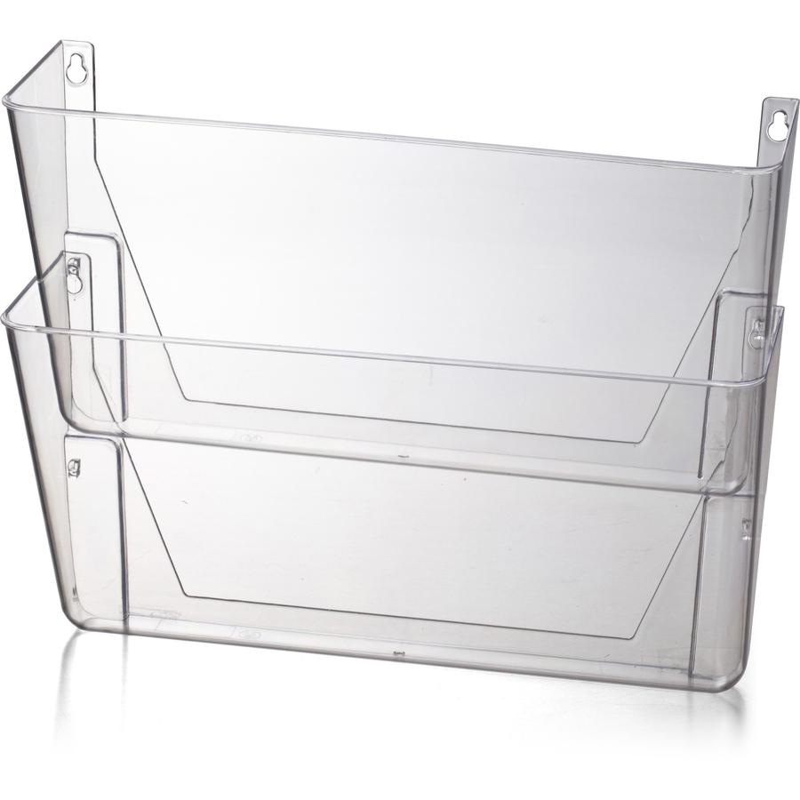 Officemate Wall Mountable Space-Saving Files - 10.6" Height x 13" Width x 4.1" Depth - Plastic - 2 / Box. Picture 2