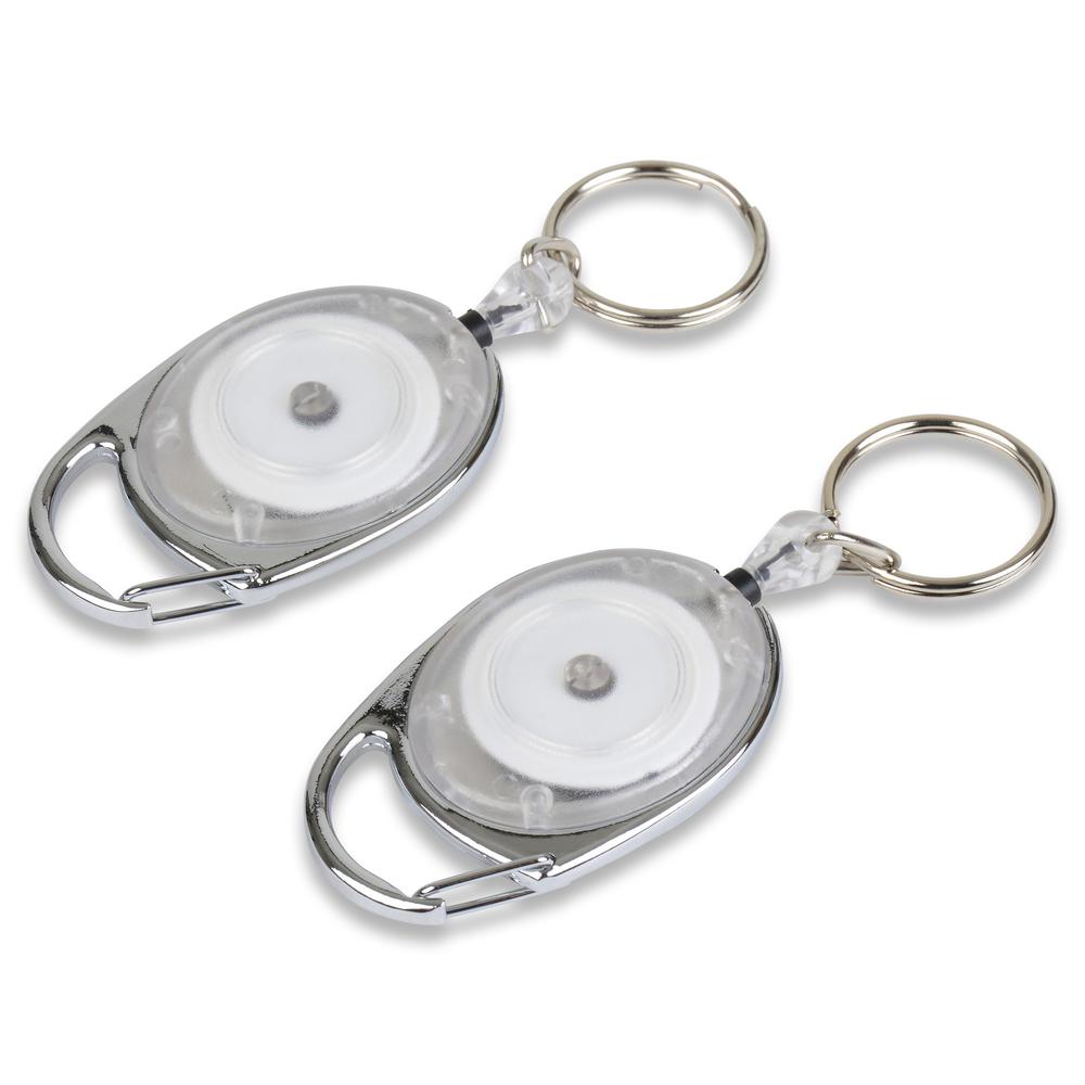 Tatco Reel Key Chain with Chrome Carabiner - 6 / Pack - Chrome. Picture 4